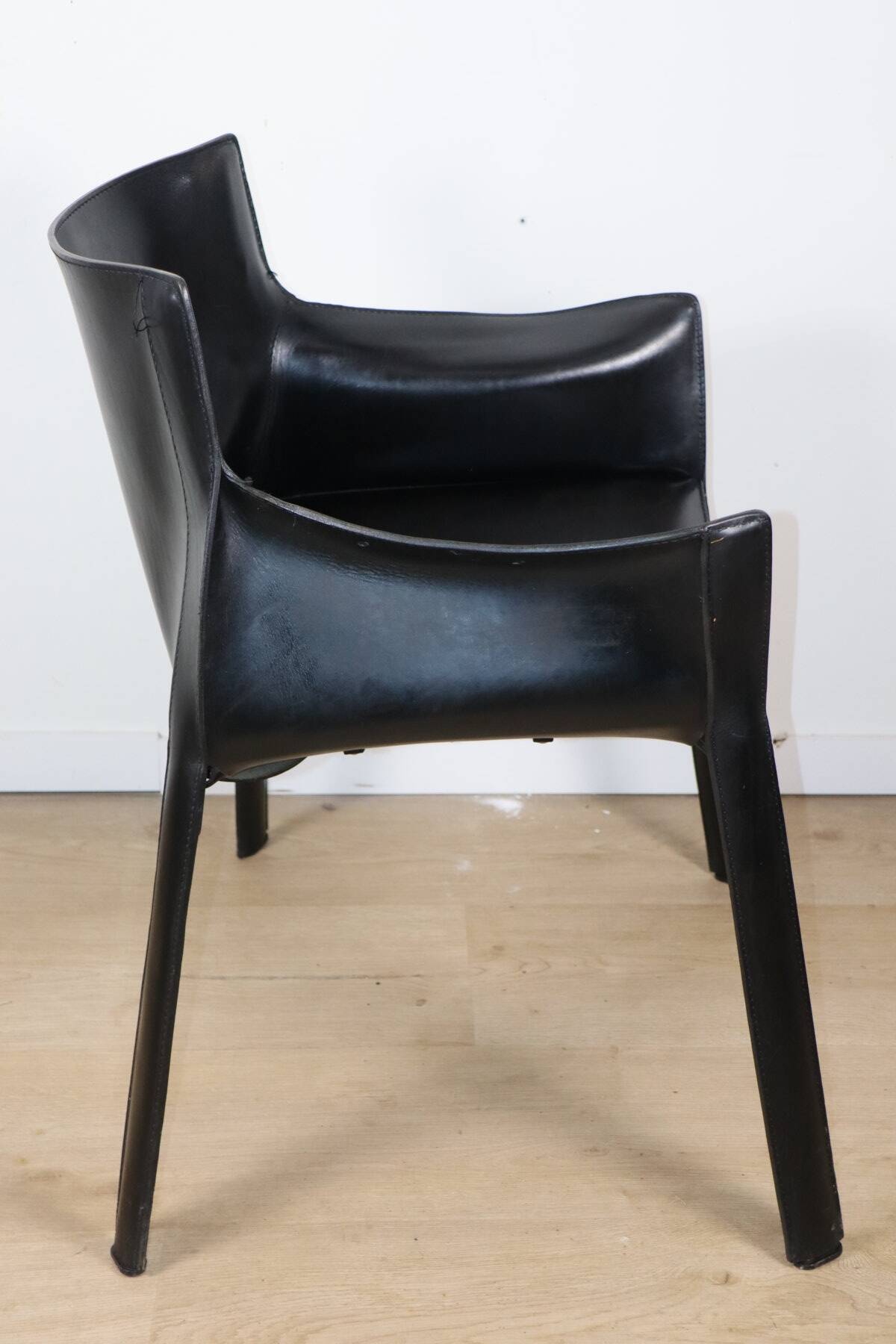 Fauteuil vintage en cuir noir - Années 80