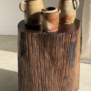 Pot ovale en grès mat beige, 1 anse