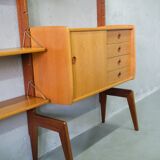 Mid-Century Modular Free-Standing Teak Wall Unit  by John Texmon for Blindheim Mobelfabrik, Norway,