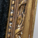Pair of 19th century Louis XVI gilt armchairs newly re upholstered in holland and sherry fabric