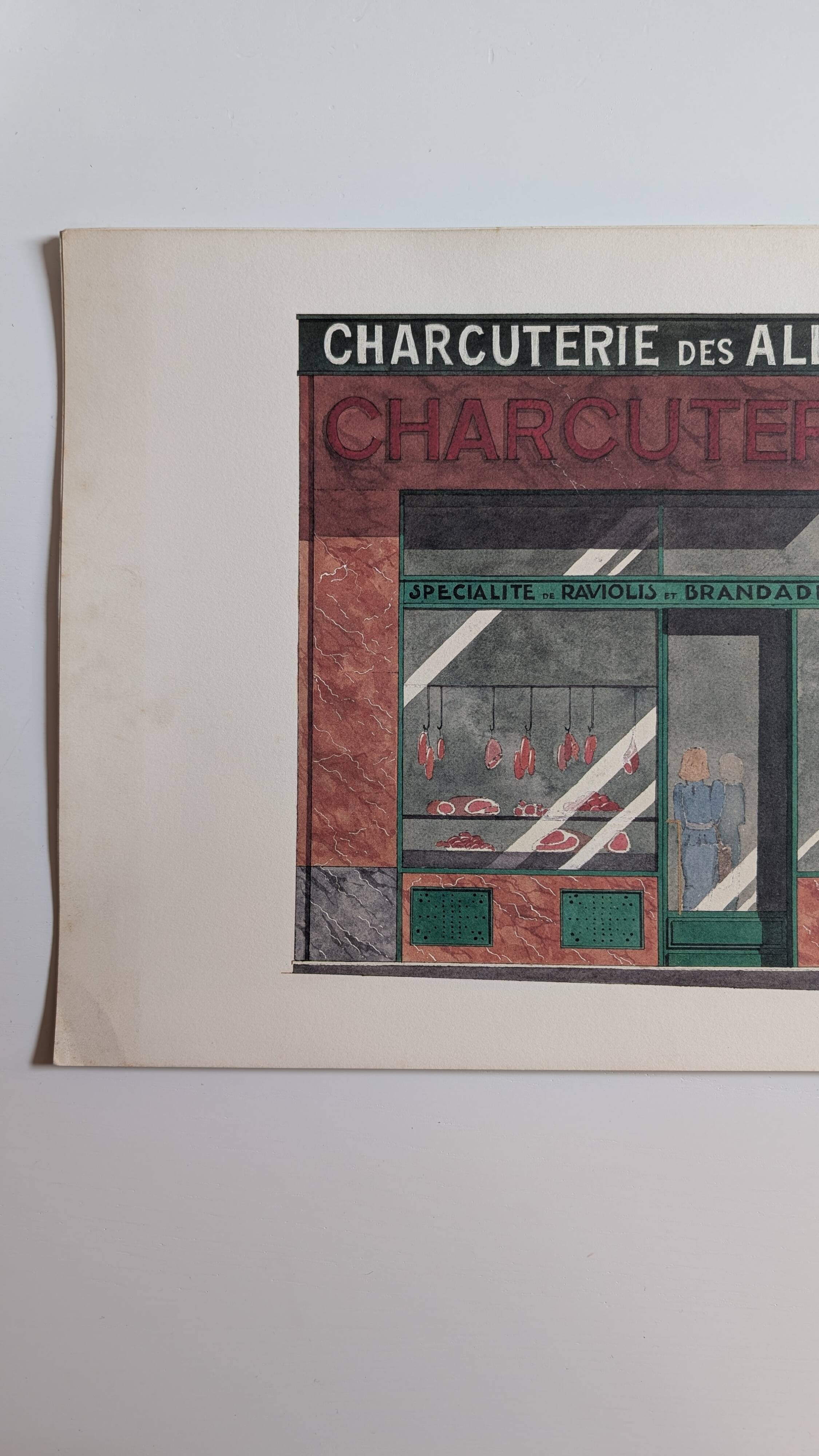 Lithograph "Charcuterie des Allées" – Catherine d'Ortoli