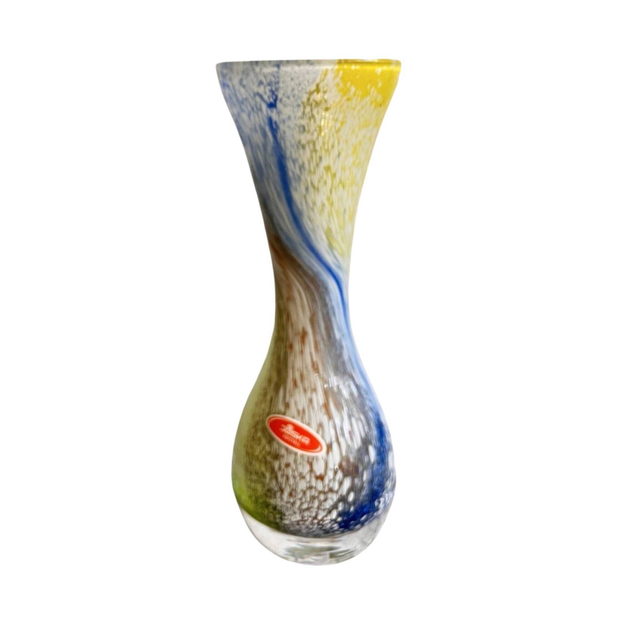 Glass vase Joska Kristall Mundgeblasen Germany 1970s.