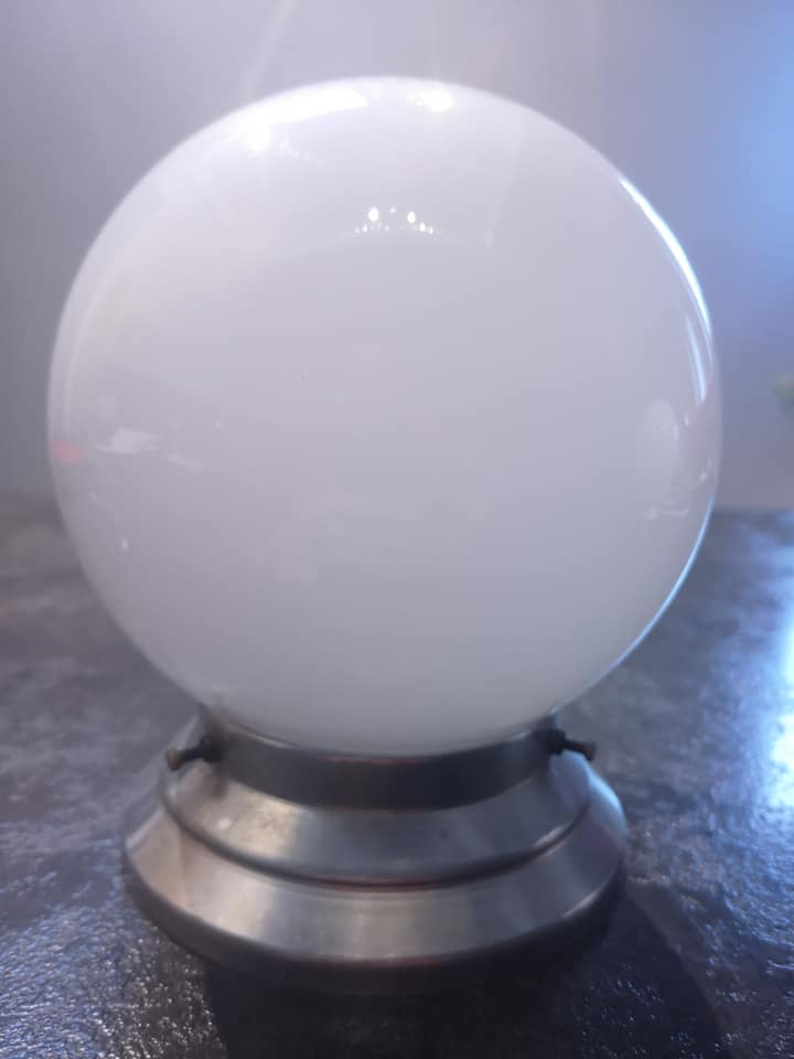 Old ceiling lamp/wall lamp white opaline globe Ø 15 cm Art Deco 1930 TBE