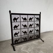 Wrought iron fireplace screen Les Marolles 1950