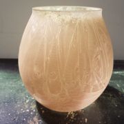 Old vase crystallry art st val glass rose decoration vintage