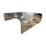 Large glass coffee table – fiam style, vintage