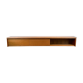 Lowboard minimaliste XL, noyer et zebrano, années 1960