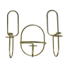 3 candle holders design sleek model, hanging in gold metal