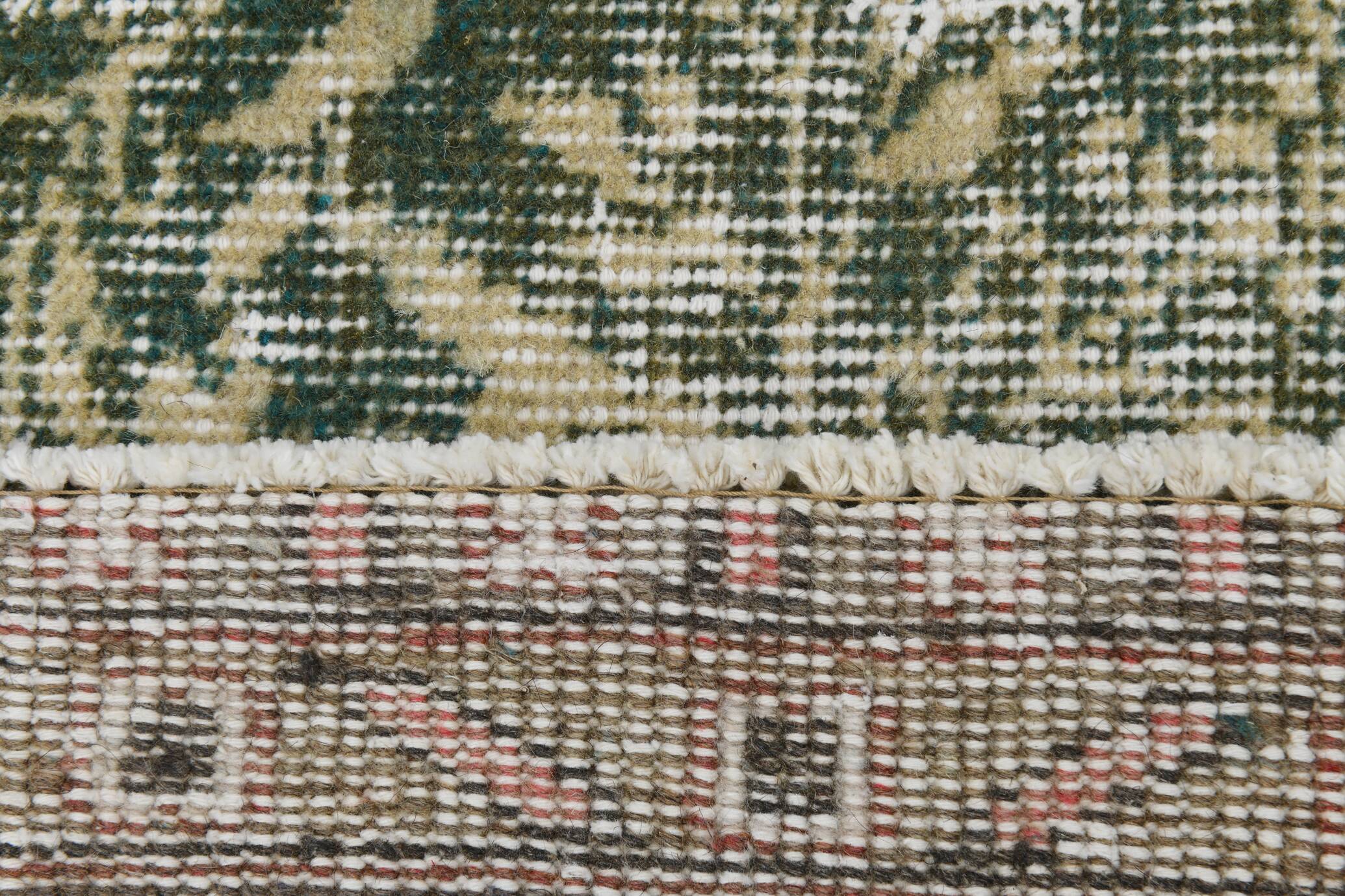 6x8 Vintage Green & Red Oriental Persian Rug, 172x252Cm