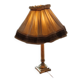 large Napoleon III bronze and onyx column lamp
