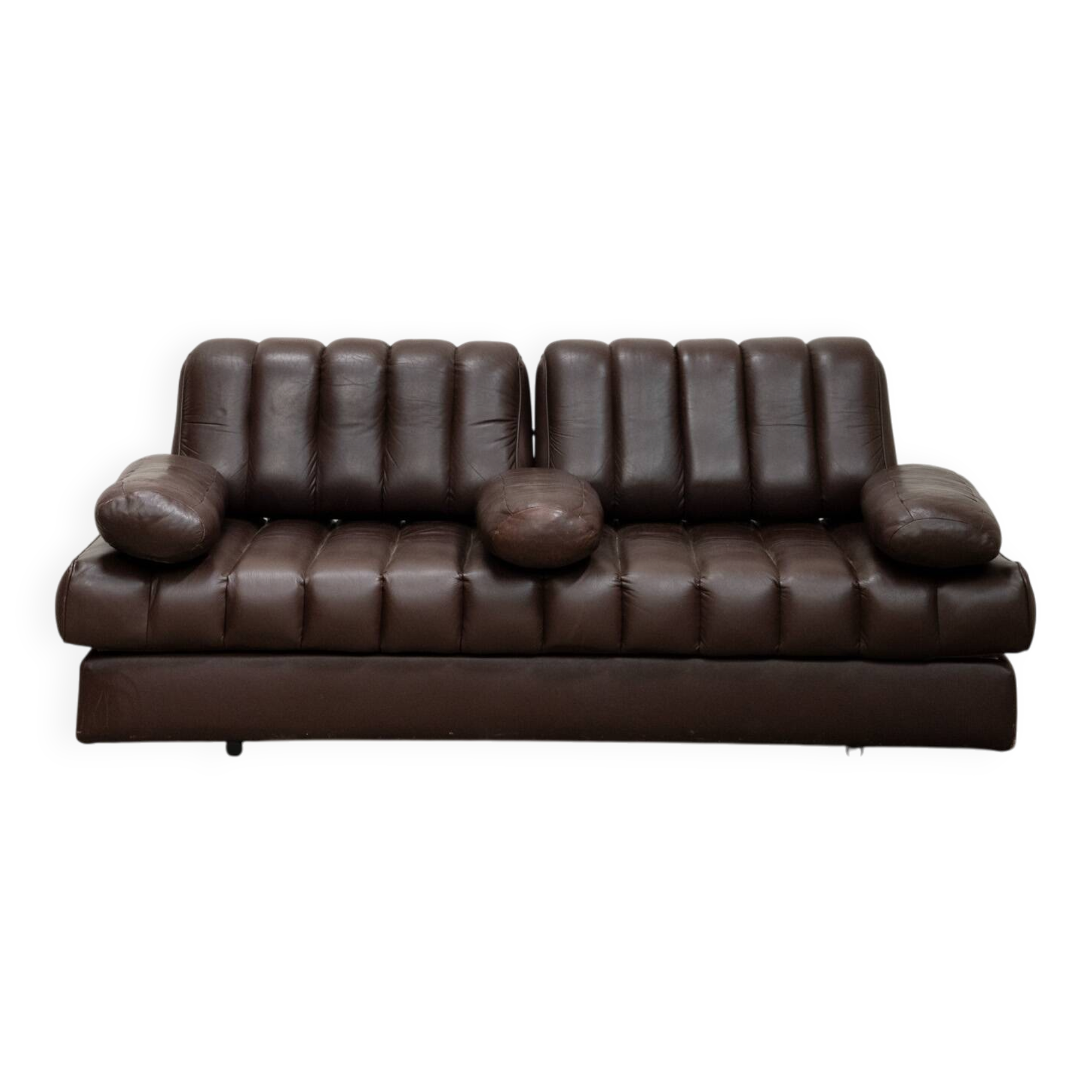 Canapé vintage DS 85 en cuir marron par De Sede 1980