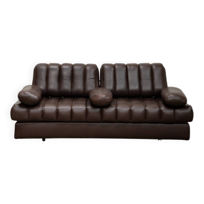 Canapé vintage DS 85 en cuir marron par De Sede 1980