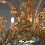 Venetian glass chandelier from Murano, green, circa 1920.