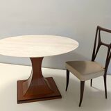 Dining Table with a Portuguese Pink Marble Top in the style of Carlo De Car