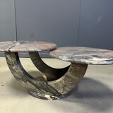 Vintage two tier marble coffee table, 1970s