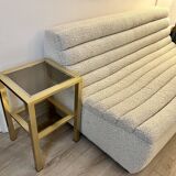 End of sofa glass and brass