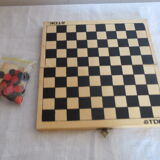 Checkers game and backgammon travel wood