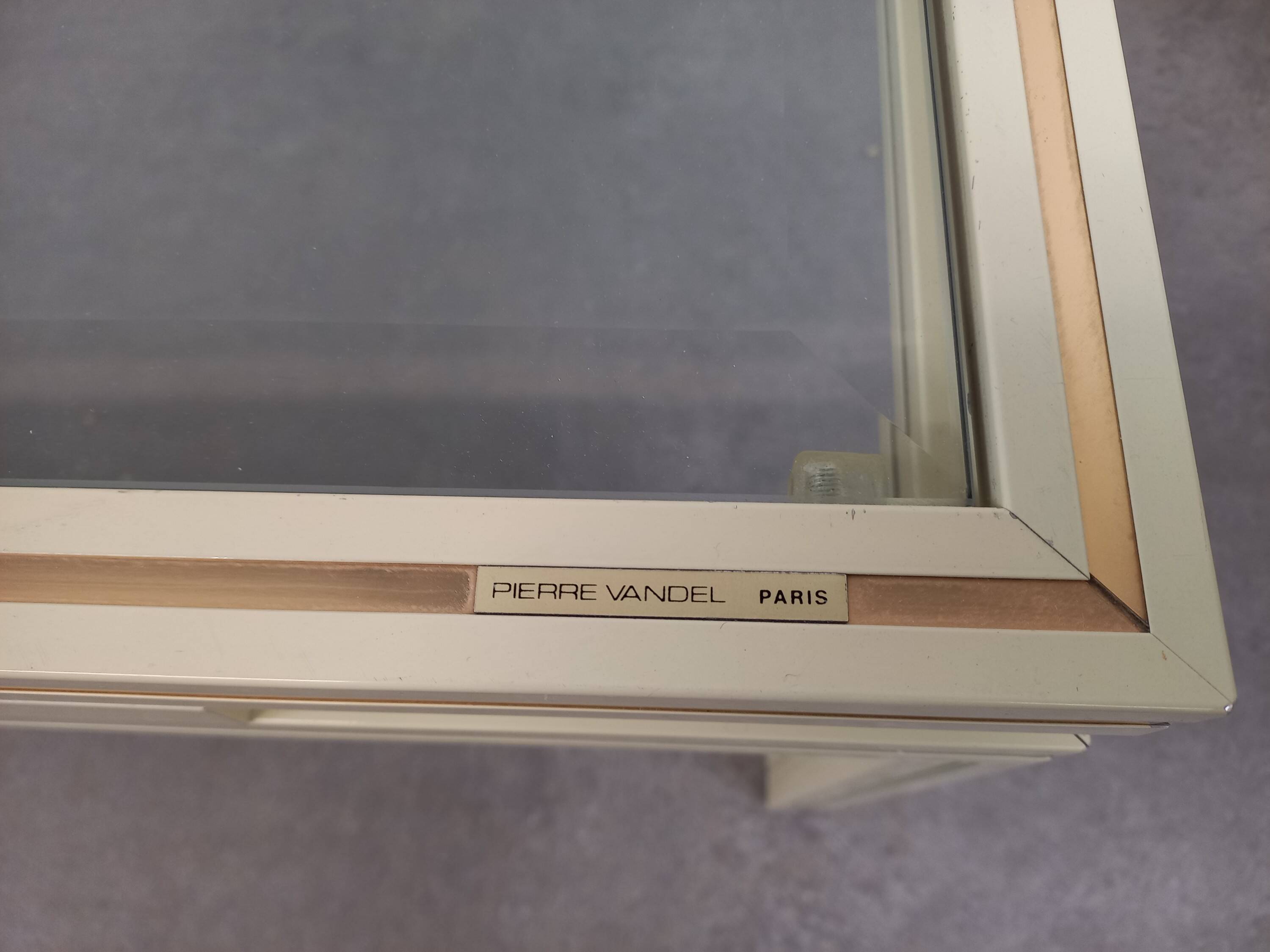 Glass and metal coffee table Pierre Vandel