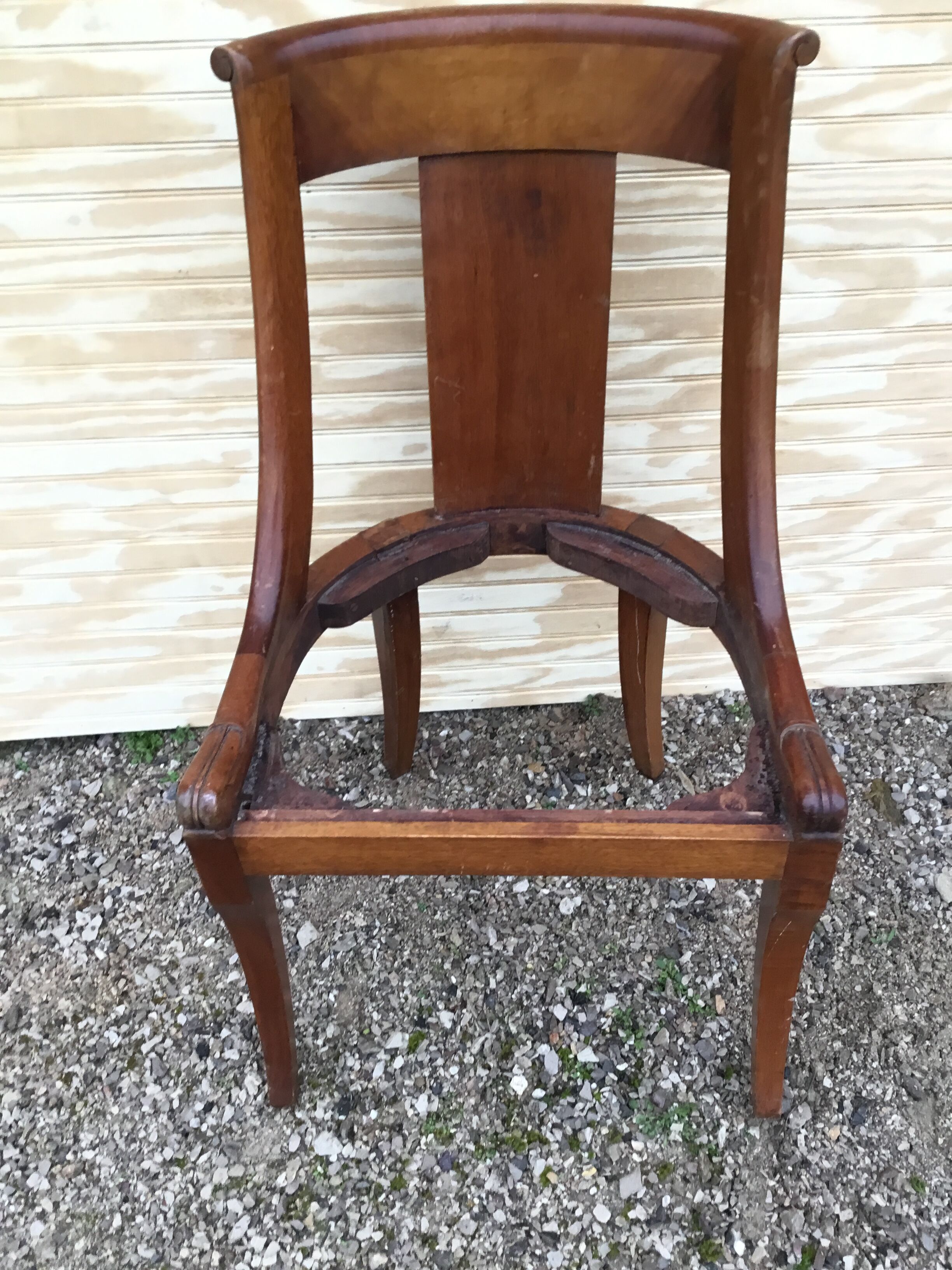 Pair of style restoration gondola chairs in mahogany XXth