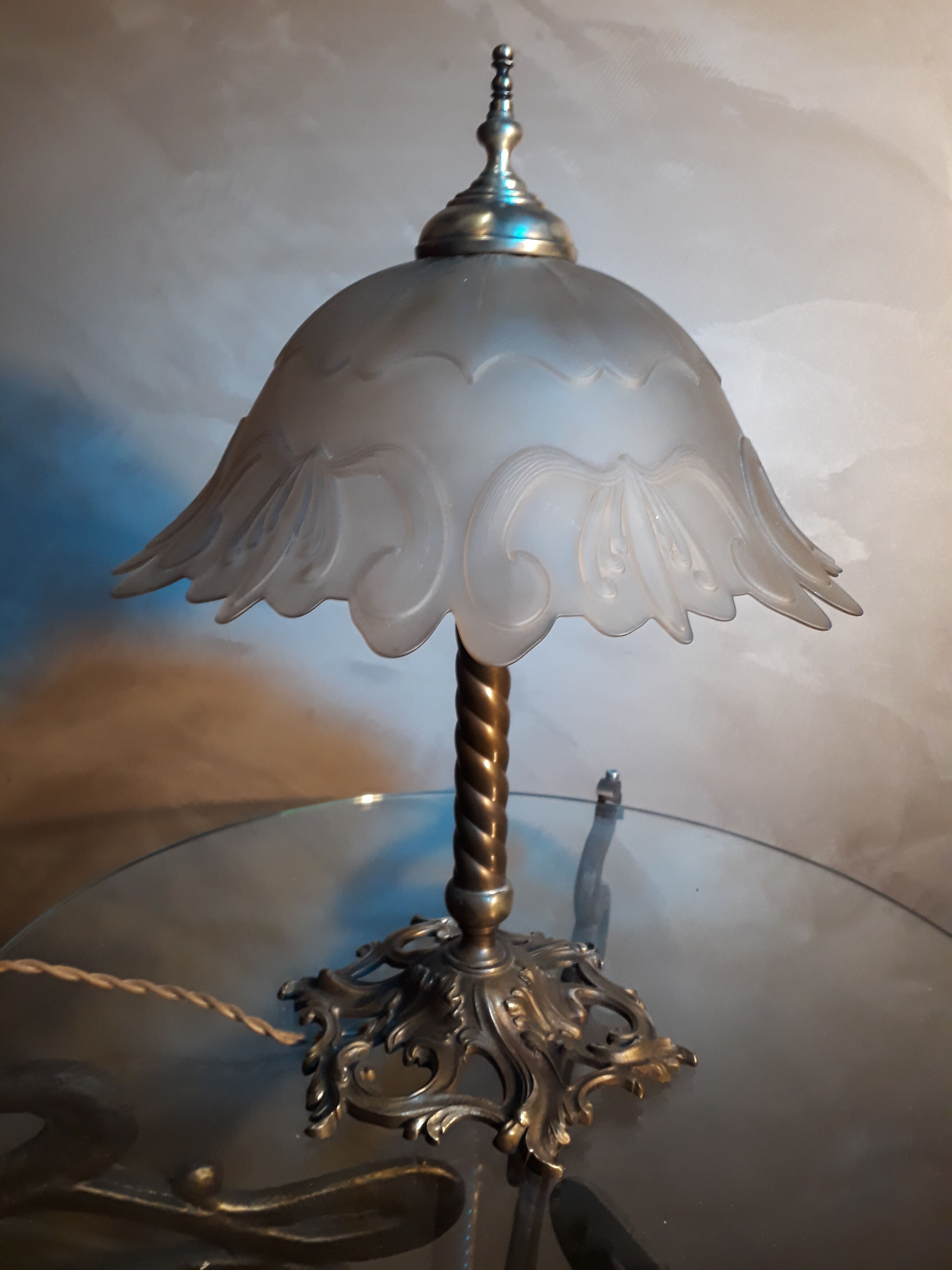 Lampe bronze et laiton art nouveau 1900 a 30s
