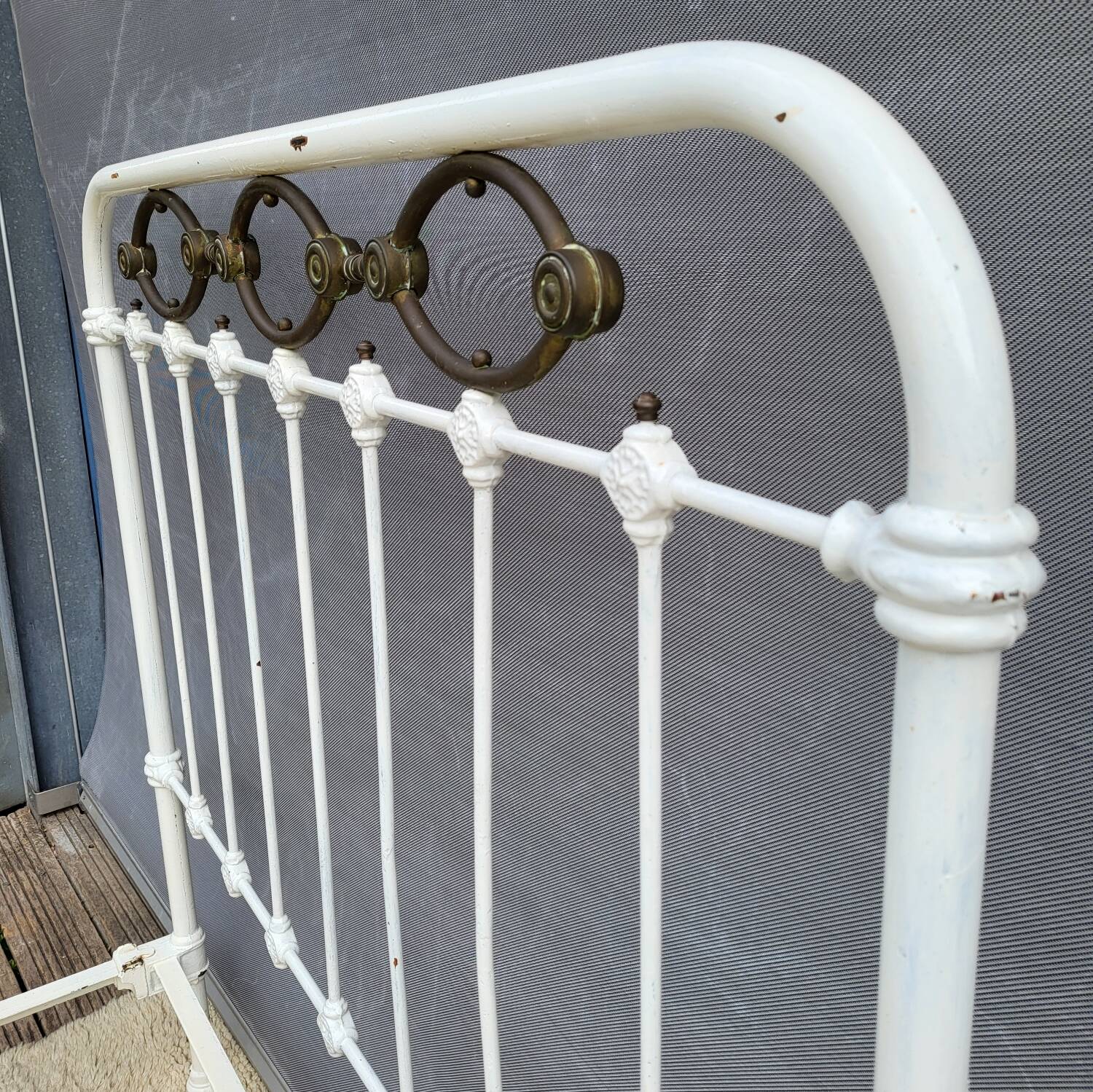 Art Deco brass almond metal bed 120x190