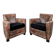 Pair of Roche Bobois armchairs with floral patterns.