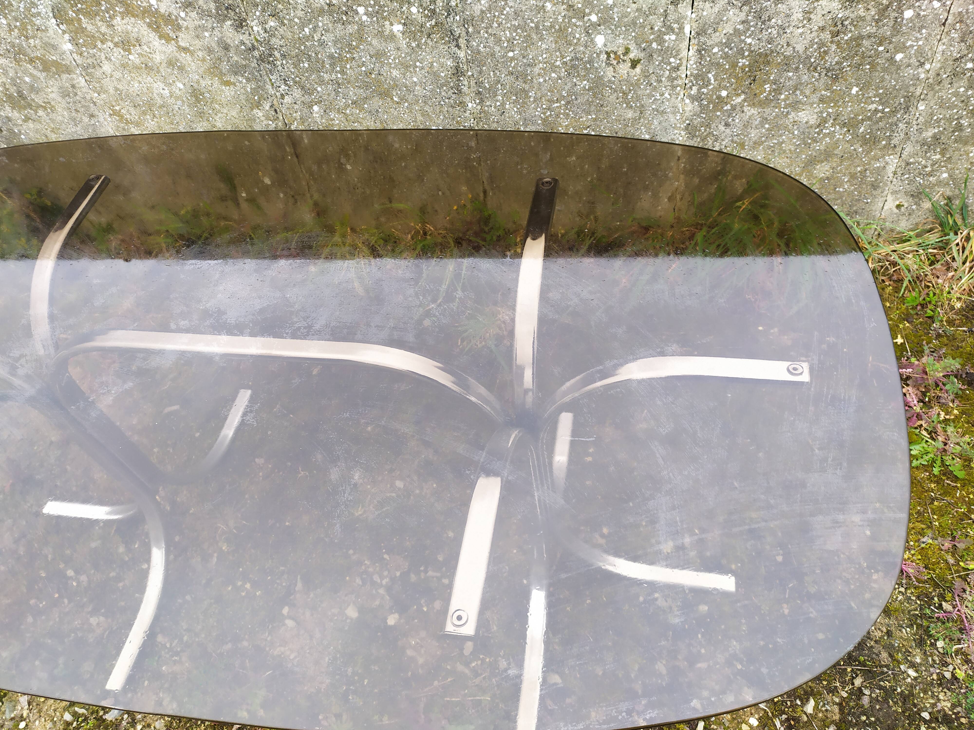 Table en verre années 70