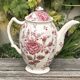 Vintage coffee pot in English earthenware, Johnson Brothers Rose Chintz model.