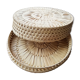 Round palm leaf basket