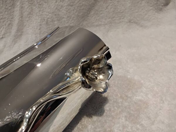 Superbe seau à glaçon métal argenté orfèvre Christofle Anemone