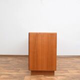 Mid-century danish teak sideboard with tambour doors from dyrlund, 1960s.