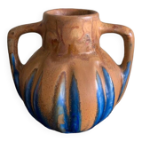 Small vase with two handles in flamed stoneware - Gilbert Méténier