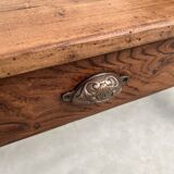 Antique work table in solid cherry and acacia