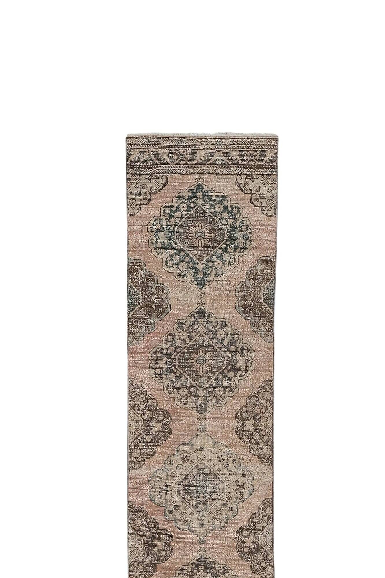Vintage Turkish hallway rug 86x791 cm