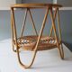 Vintage bamboo and frosted glass cocktail table