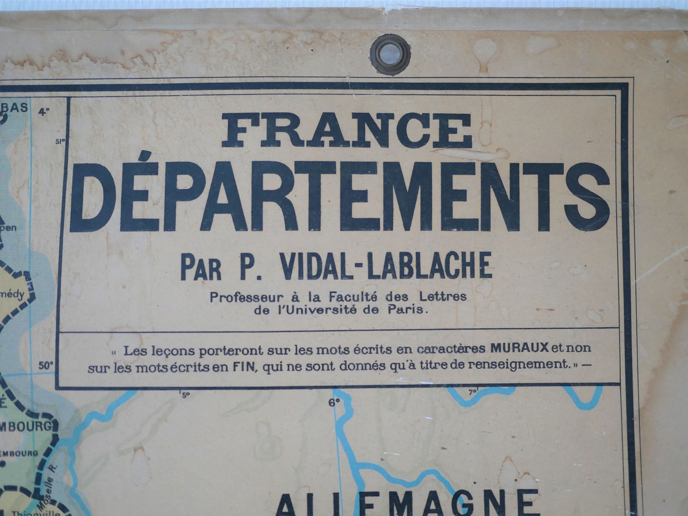 Map of France vintage - school poster n ° 4