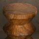 EVA stool in hand-carved solid recycled teak