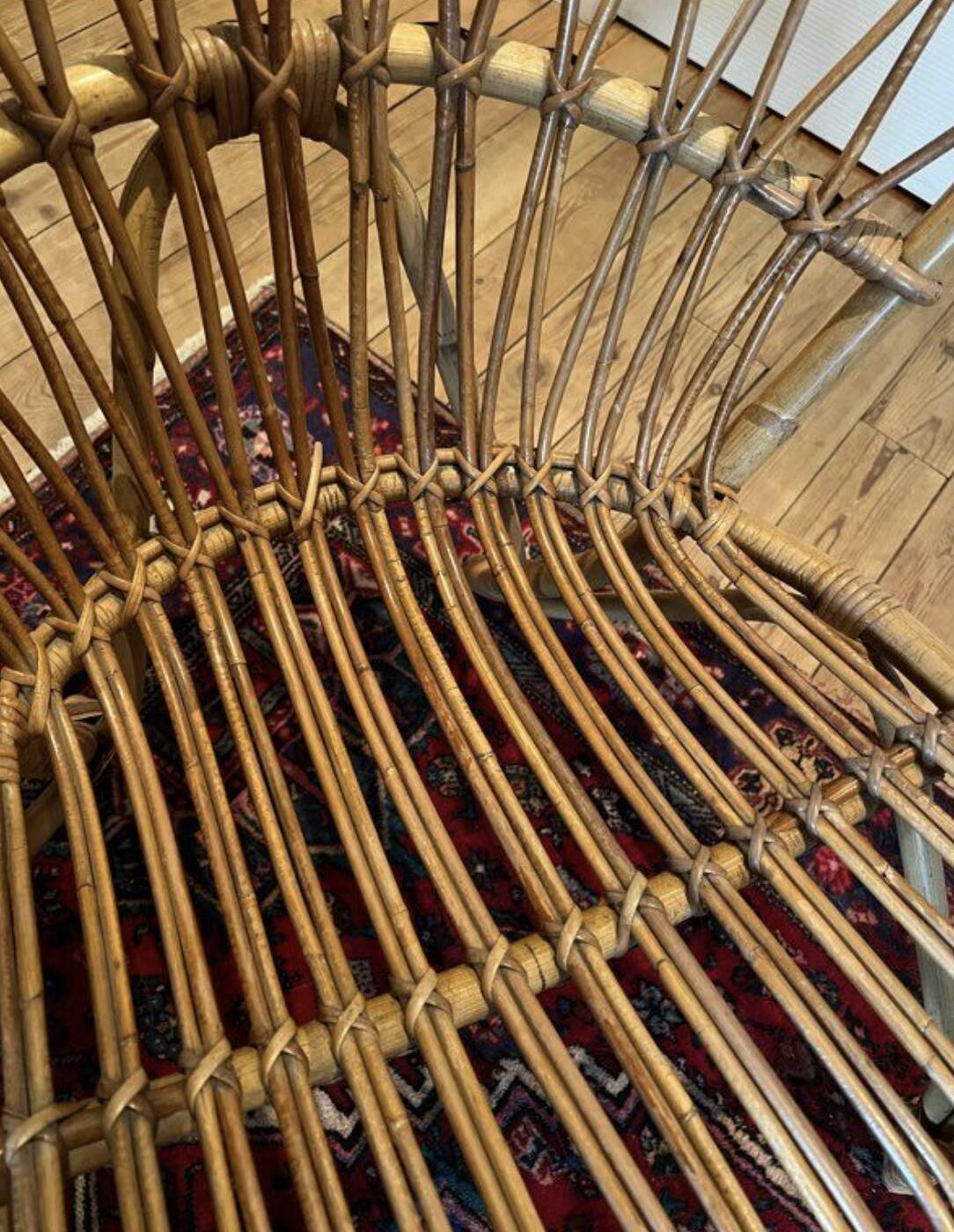 Pair of vintage rattan armchairs – 60s/70s design