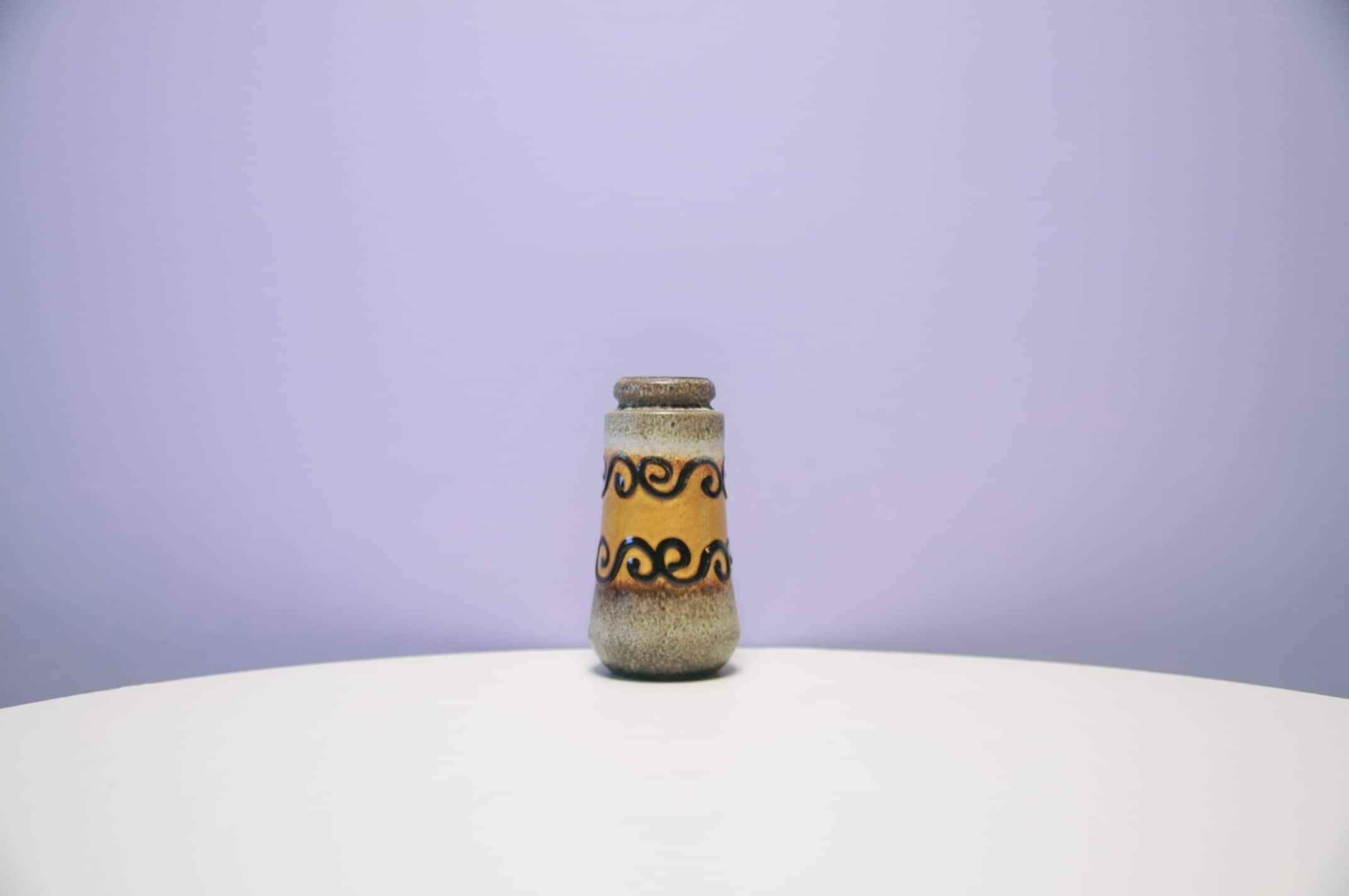 Brown & ochre West Germany vase