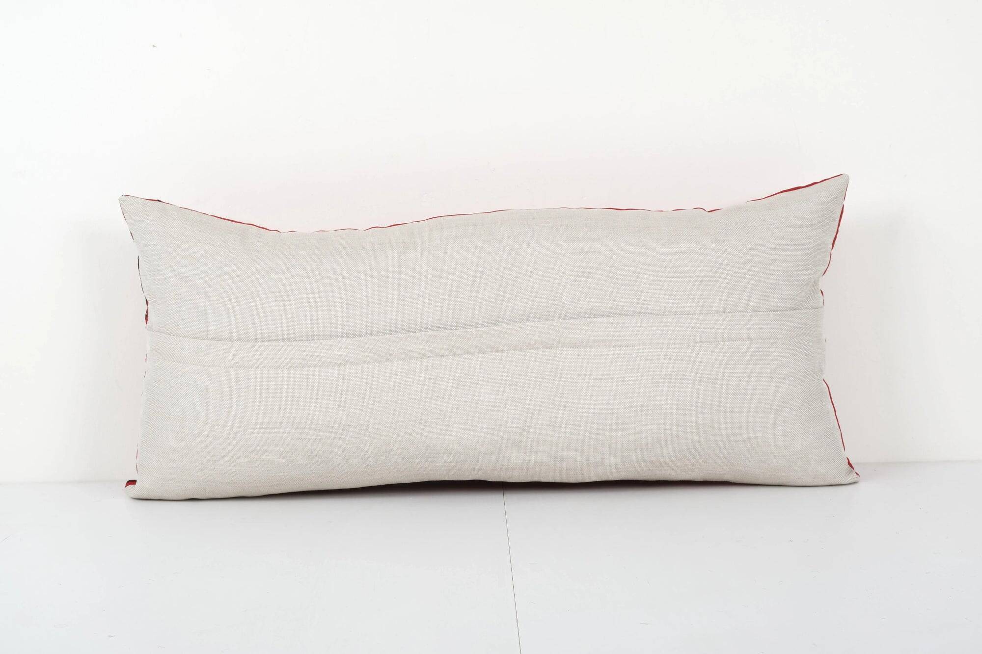 Vintage embroidered cushion cover 36x76 cm