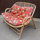 Old rattan bench