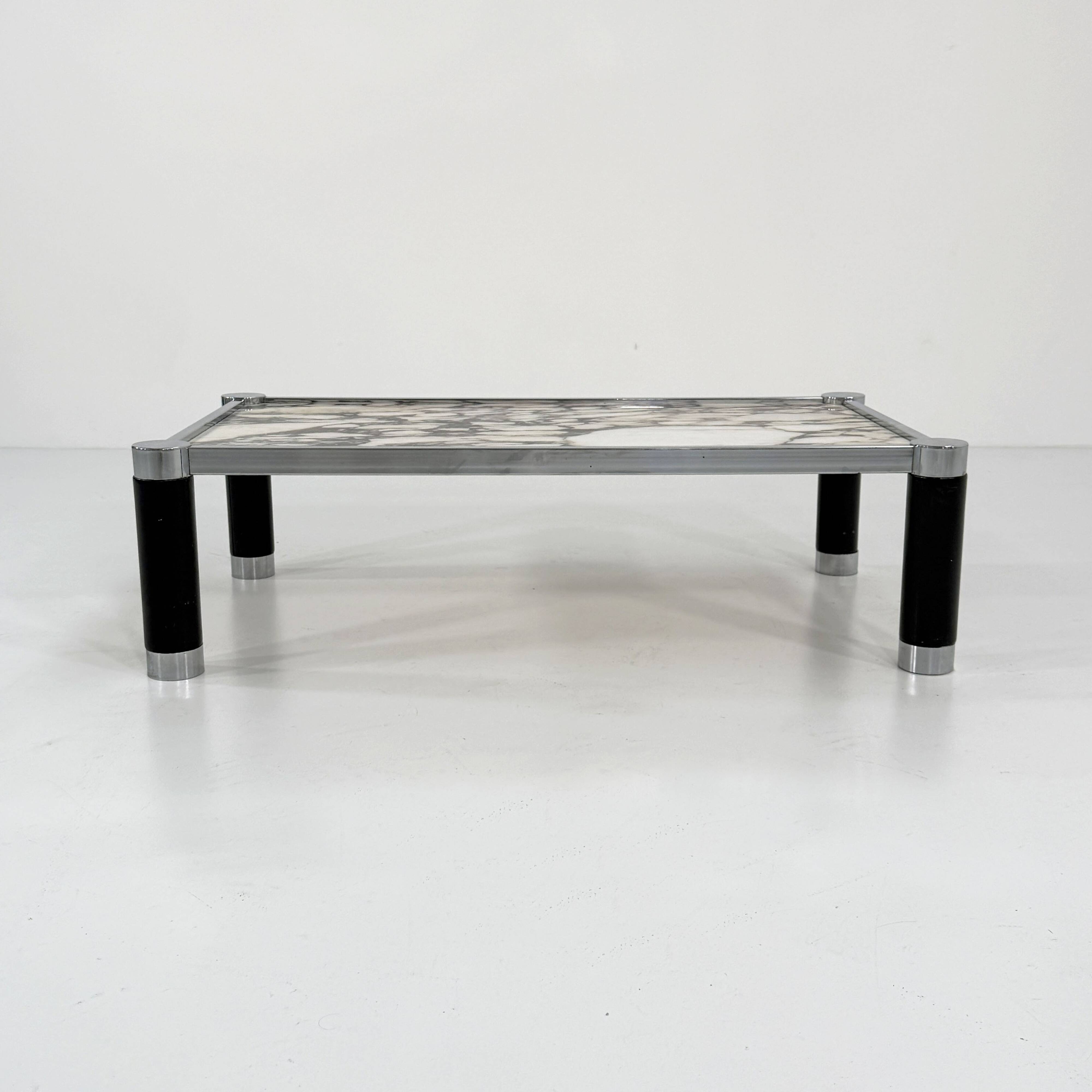 Table basse postmoderne en marbre Calacatta Violetta, 1980