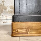 Solid wood box counter.