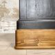 Solid wood box counter.