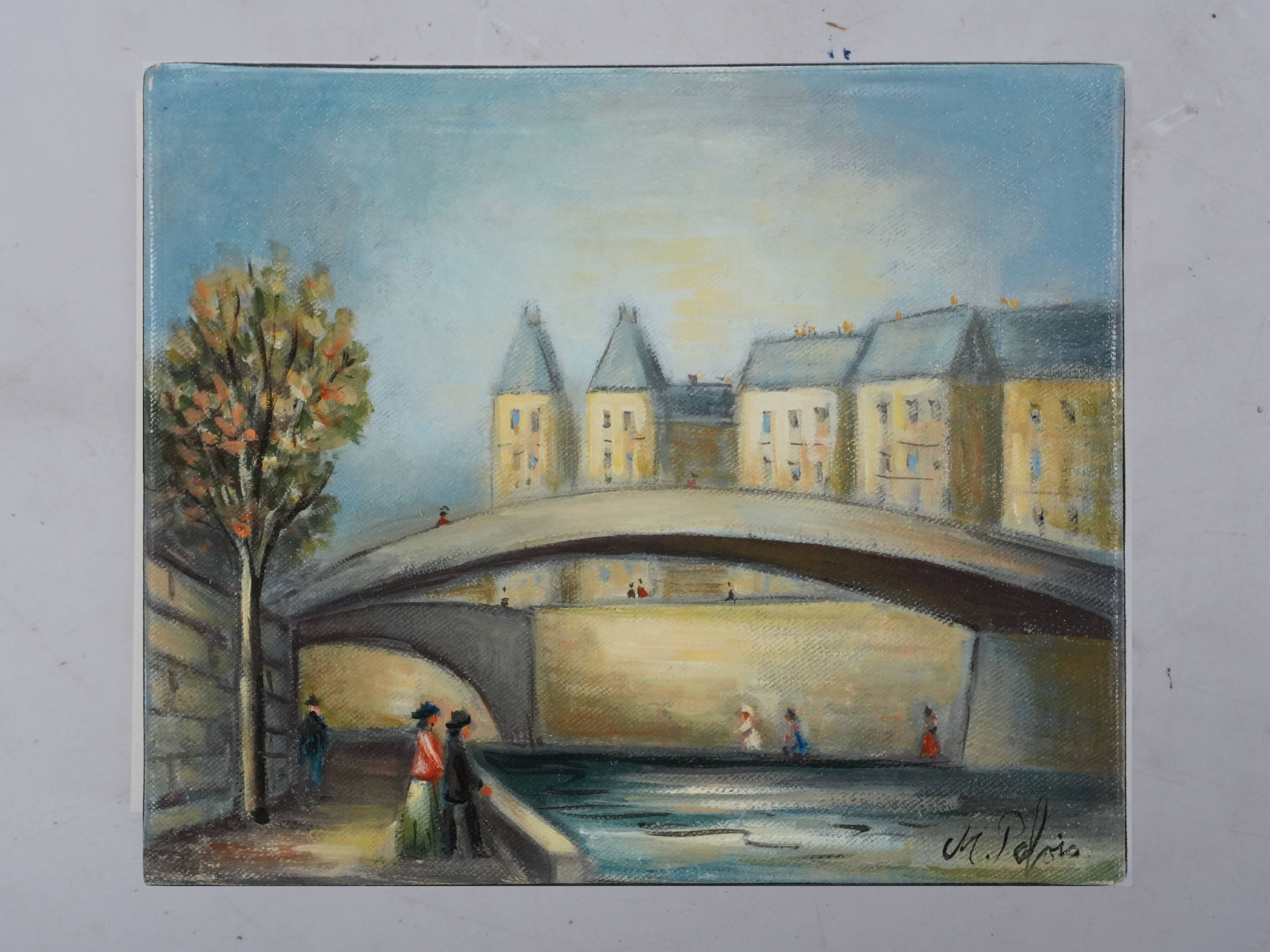 Michel Pabois : Paris, vue sur la Conciergerie depuis les quais, huile sur toile originale signée