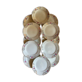 Vintage flat plates decorated with Sarreguemines flowers