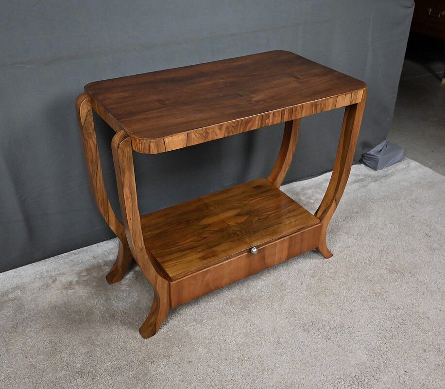 Console en placage de noyer, style art déco – XXe