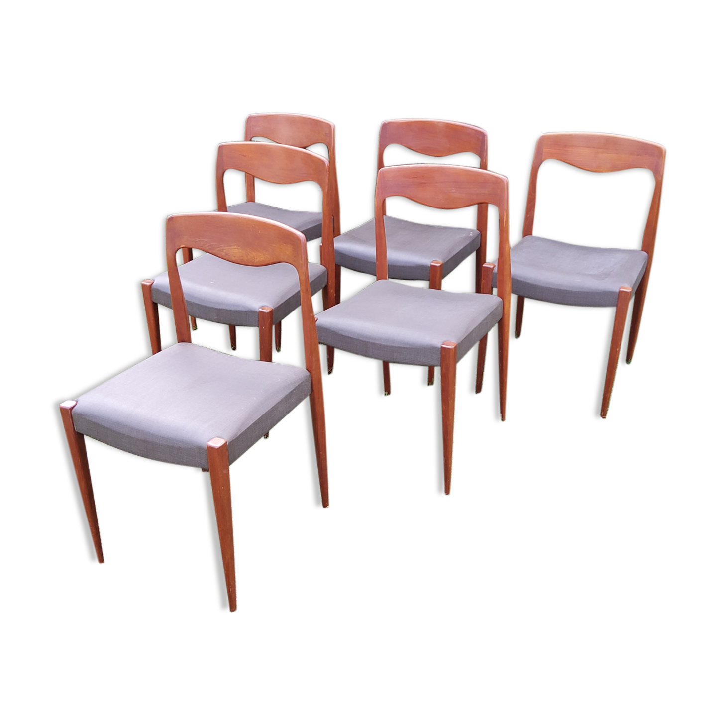 6 Scandinavian teak chairs