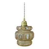 Vintage globe pendant light in amber glass