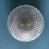 Round ceiling light in chiseled glass